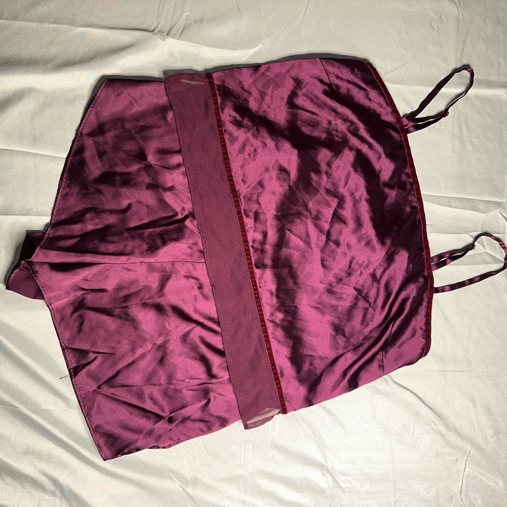 VS Large Pj Set Purple Auburgine Silky Cami Crop Top Shorts Romantic Dainty‎